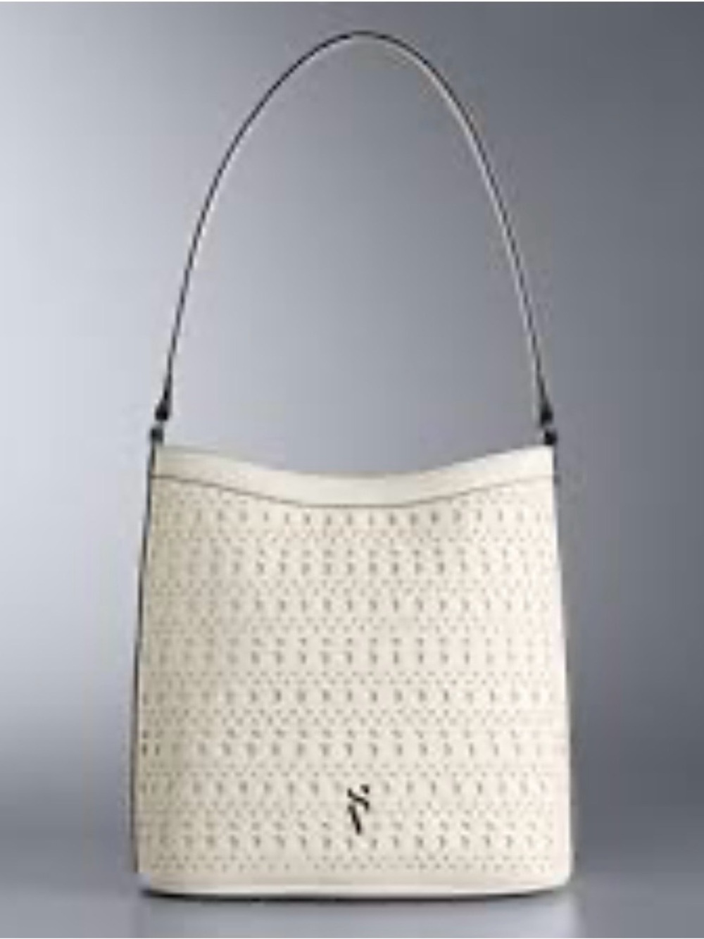 Simply Vera Vera Wang Cream Perforated Shoulder Bag